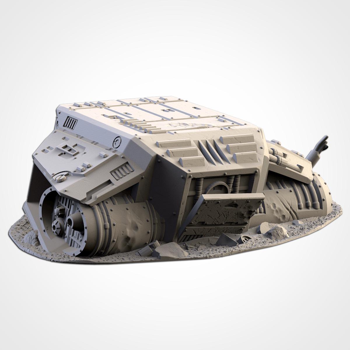 Modular CRASHED ROBOT DOG Txarli Factory Sci-Fi modular Wreckage Set, Perfect for Tabletop Wargames