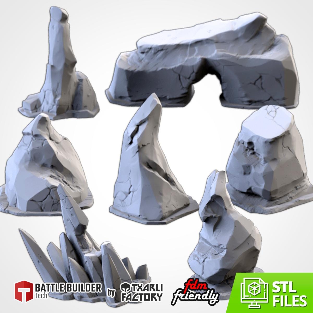 ICEBERGS Modular Wargaming Scatter Terrain by Txarli Factory for Tabletop Wargames