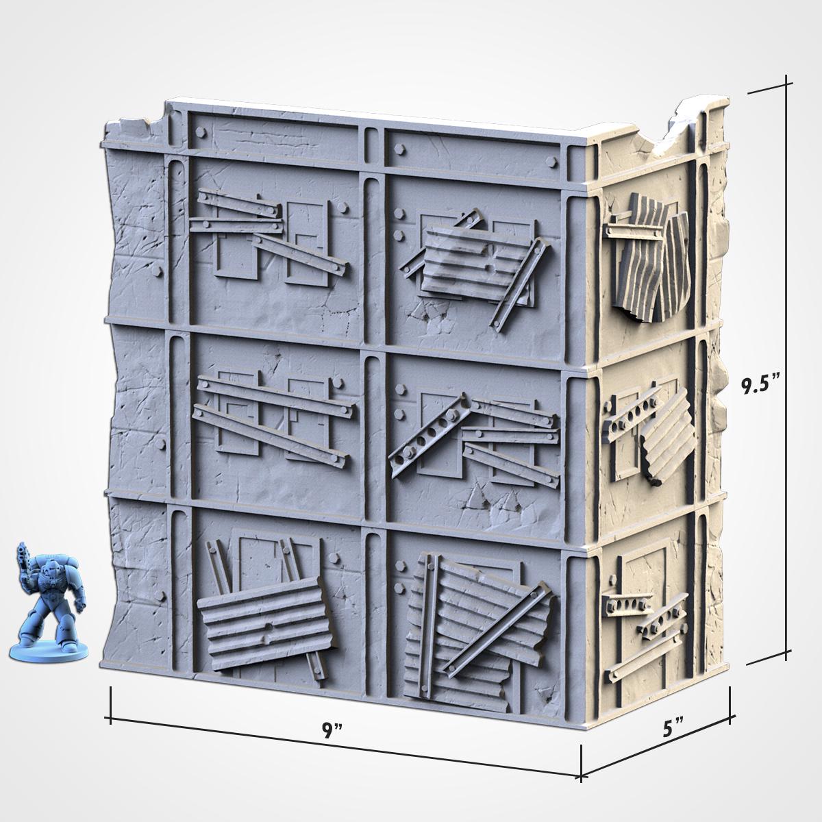 Modular POSTAPOCALYPTIC RUINS WTC 01 set Txarli Factory Ruined Building Terrain Cityscape Set, Perfect for Tabletop Wargames