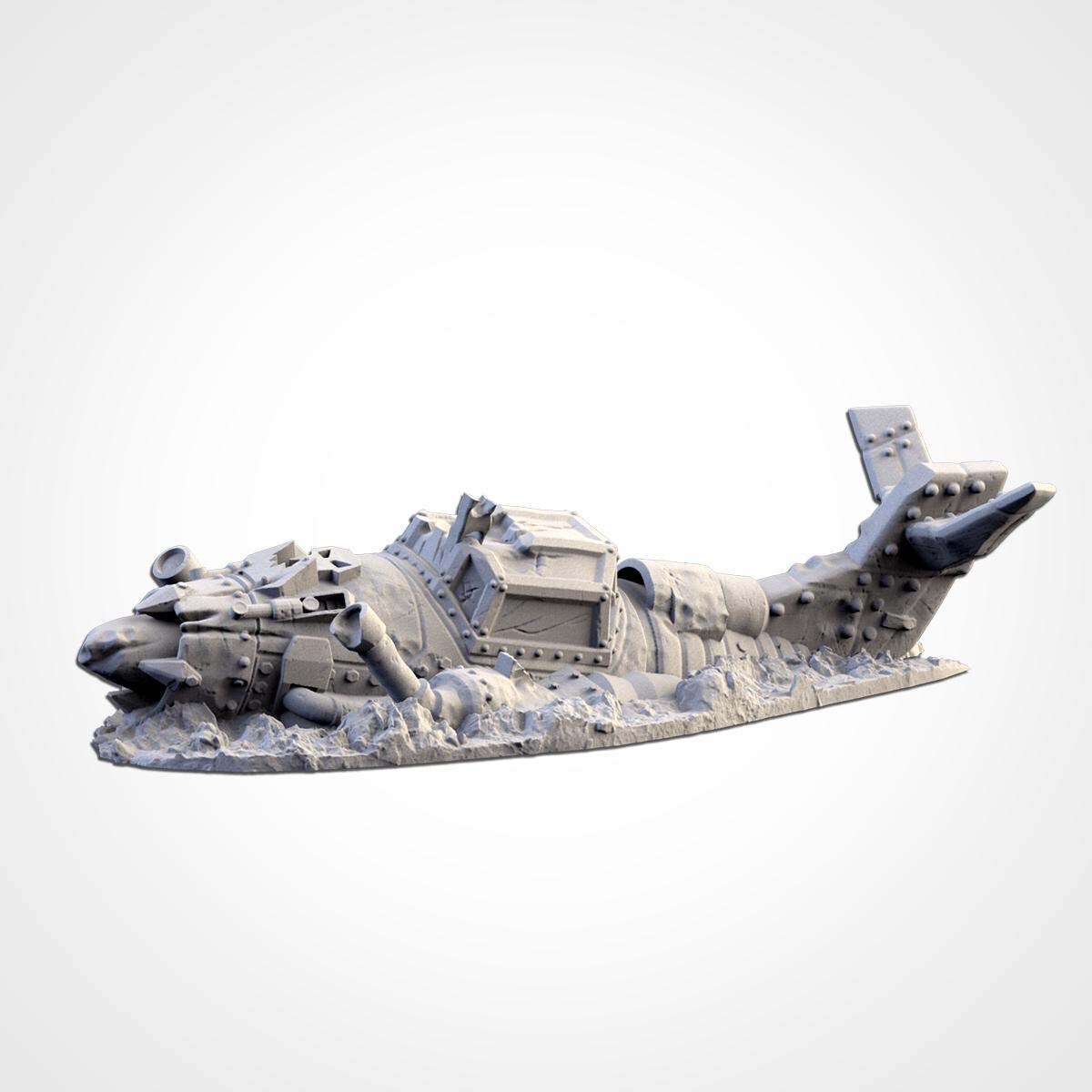 Modular CRASHED PLANES Txarli Factory Sci-Fi modular Wreckage Set, Perfect for Tabletop Wargames