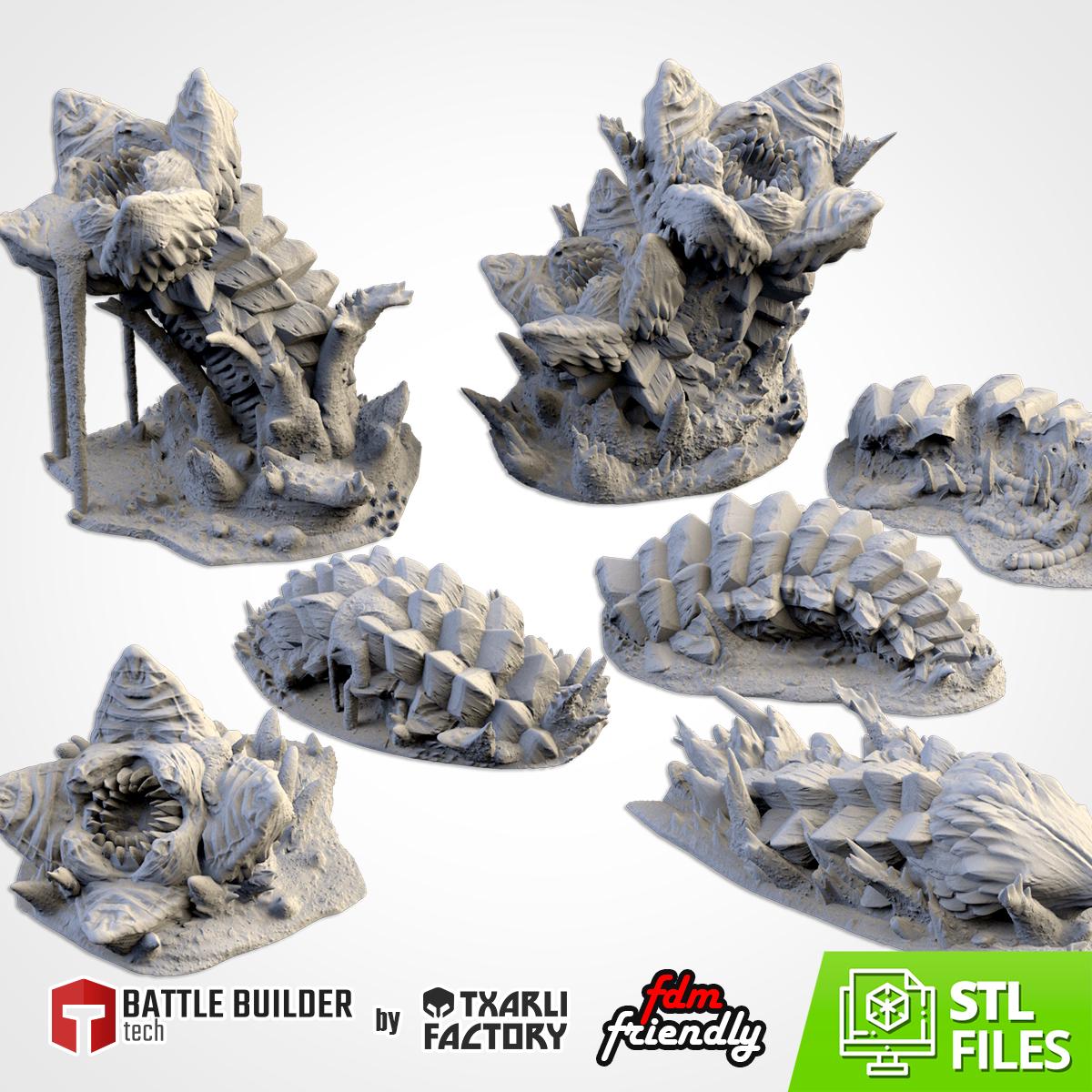 Modular SANDWORMS Txarli Factory Monstrous Terrain Set, Perfect for Tabletop Wargames