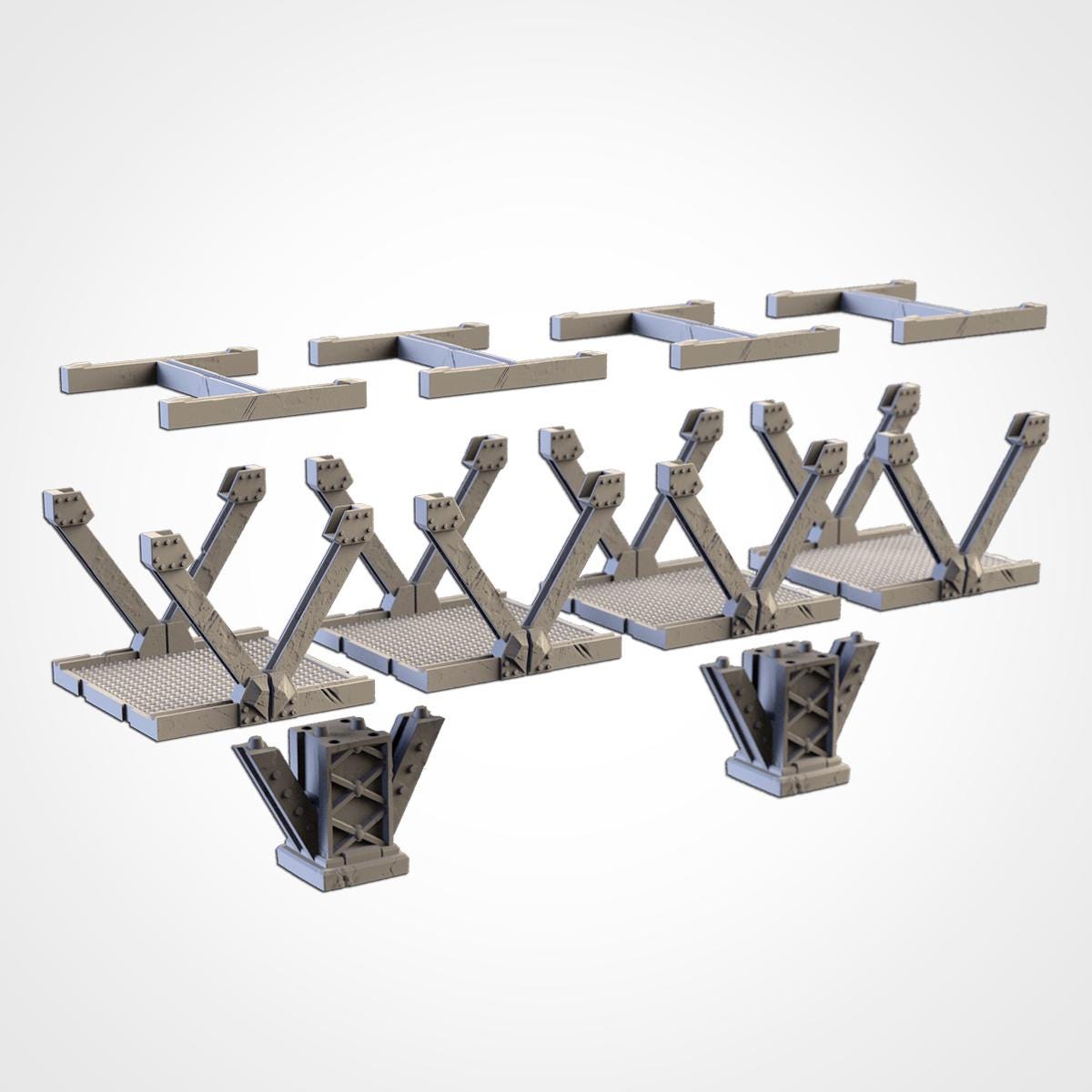 Modular METAL BRIDGES Terrain Cityscape Set, Perfect for Tabletop Wargames by Txarli Factory