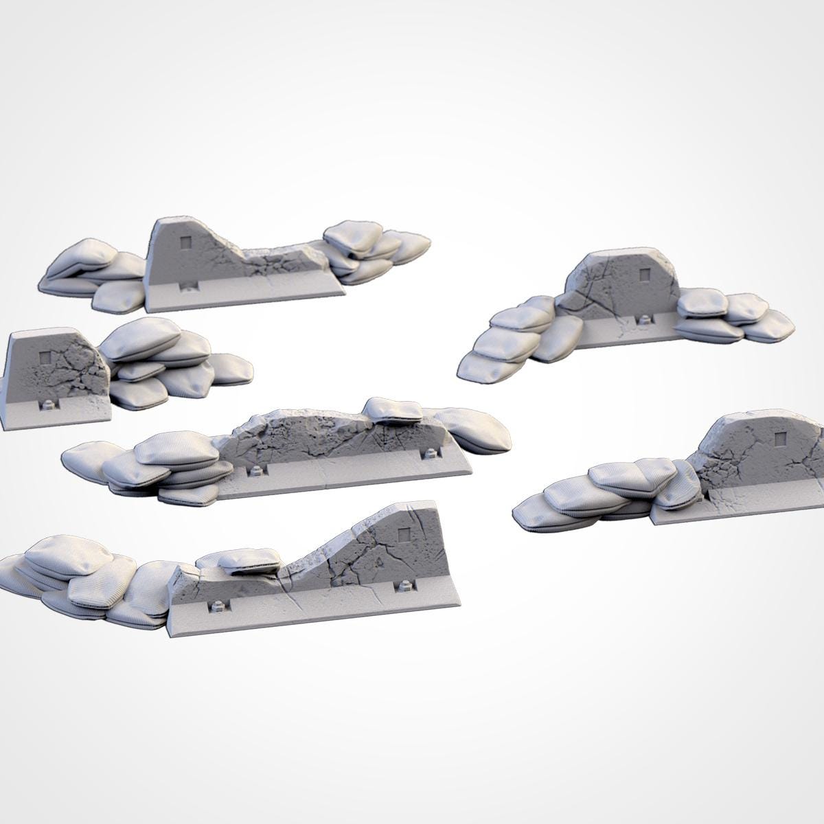 Modular PROVISIONS & CONTAINERS set Txarli Factory Ruined Scatter Terrain Set, Perfect for Tabletop Wargames