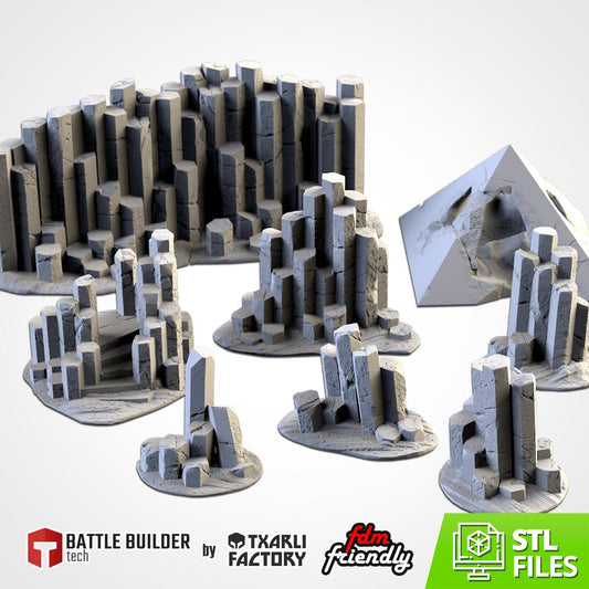 BASALTIC TERRAIN Modular Wargaming Scatter Terrain by Txarli Factory for Tabletop Wargames