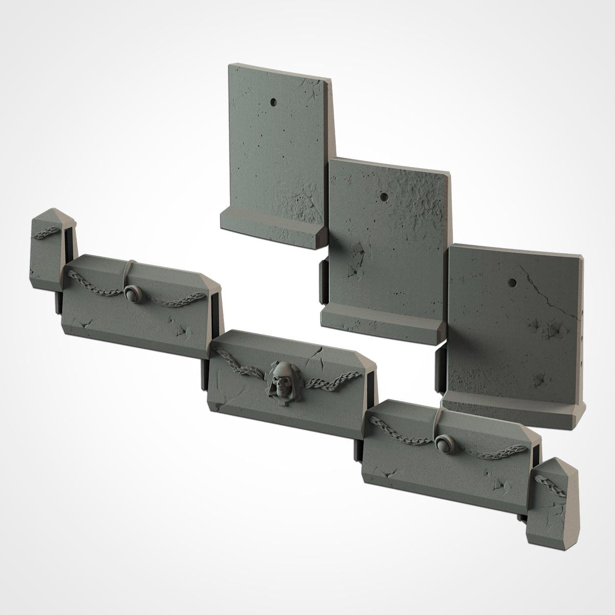 Modular BARRICADES set Txarli Factory Ruined 40k Scatter Terrain Set, Perfect for Tabletop Wargames