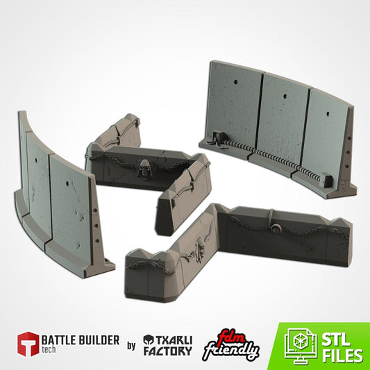 Modular BARRICADES set Txarli Factory Ruined 40k Scatter Terrain Set, Perfect for Tabletop Wargames