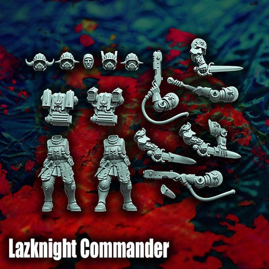 Lazknight Commander, Space Castellan Proxy, Sci-Fi Wargames Miniatures by Reptilian Overlords, Grimdark Guardsmen Character