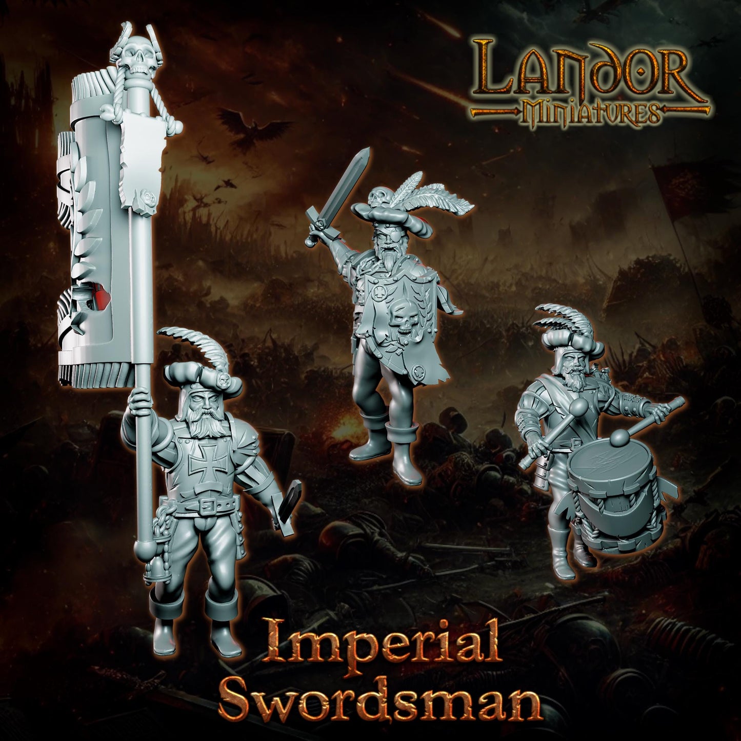 Imperial Halberdiers / Spearmen, Modular Empire miniatures by Landor Miniatures! Empire for Fantasy Wargames
