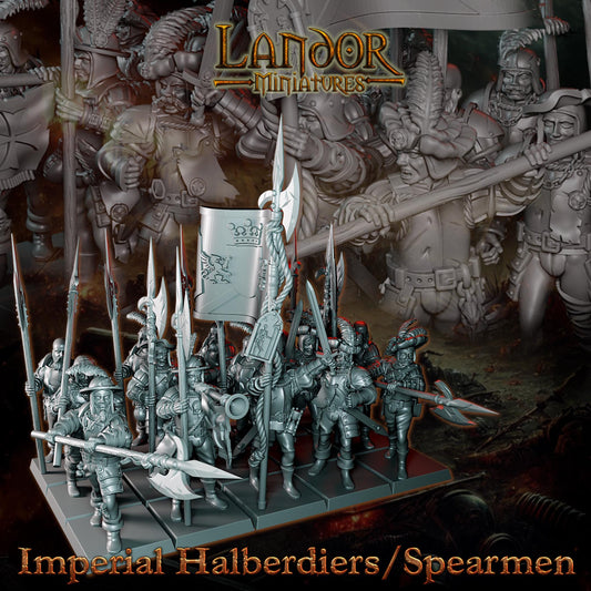 Imperial Halberdiers / Spearmen, Modular Empire miniatures by Landor Miniatures! Empire for Fantasy Wargames
