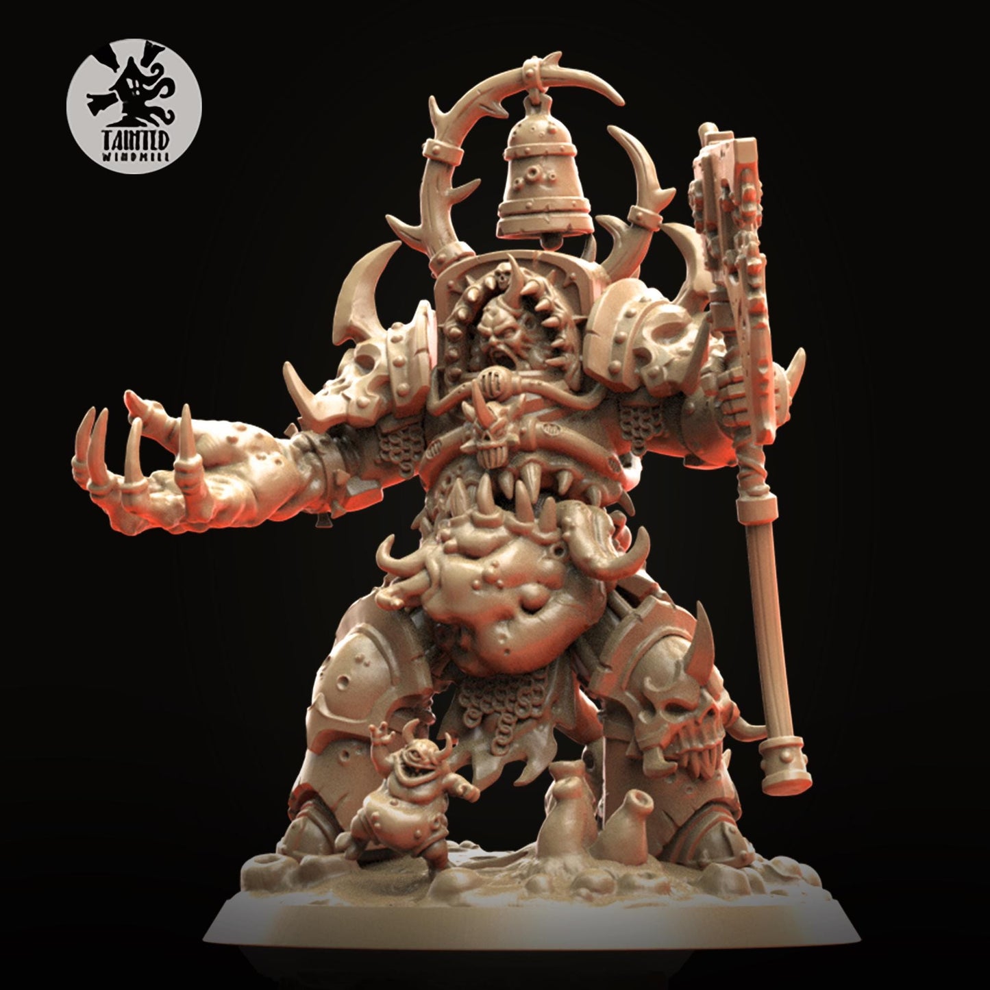 Bloated Knight and Bloated Love Set, Chaotic Marine Monopose Miniatures Sculpted by Tainted Windmill for Wargames set in the Grimdark Future