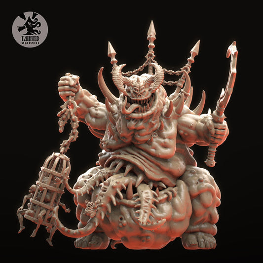 Great Decay Daemonic Lord, Chaotic Daemonic Monopose Miniatures Sculpted by Tainted Windmill for Wargames set in the Grimdark Future