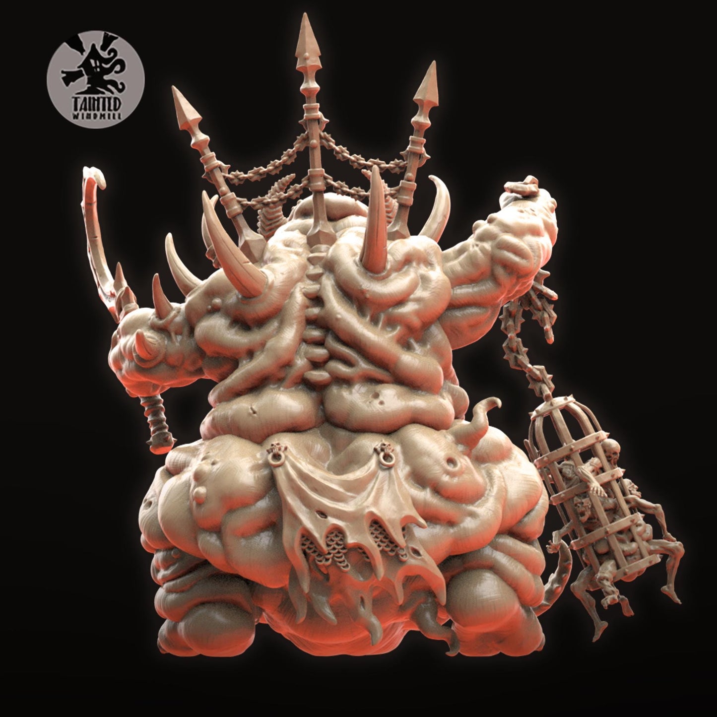 Great Decay Daemonic Lord, Chaotic Daemonic Monopose Miniatures Sculpted by Tainted Windmill for Wargames set in the Grimdark Future