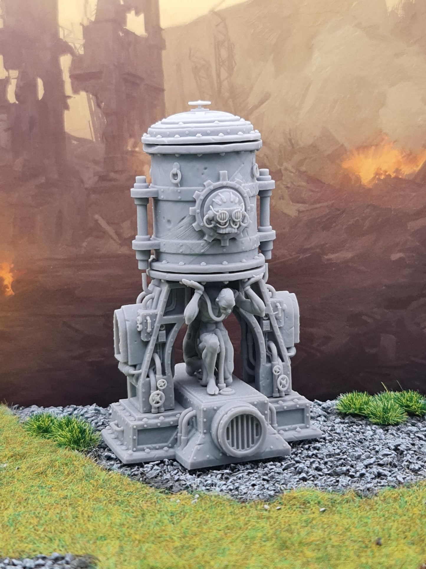 Small Industrial Tank, Imperial Industrial Terrain Features Sculpted by Tainted Windmill for Wargames set in the Grimdark Future