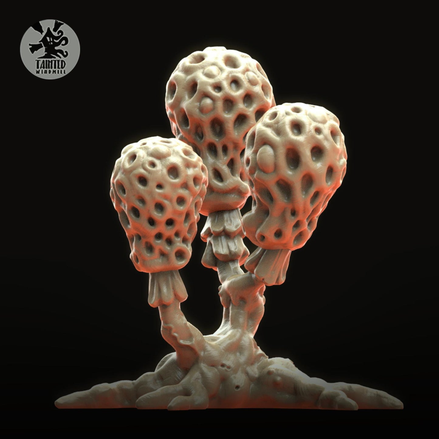 Spore Mushroom Tree , Chaotic Plagued Terrain Sculpted by Tainted Windmill for Wargames set in the Grimdark Future