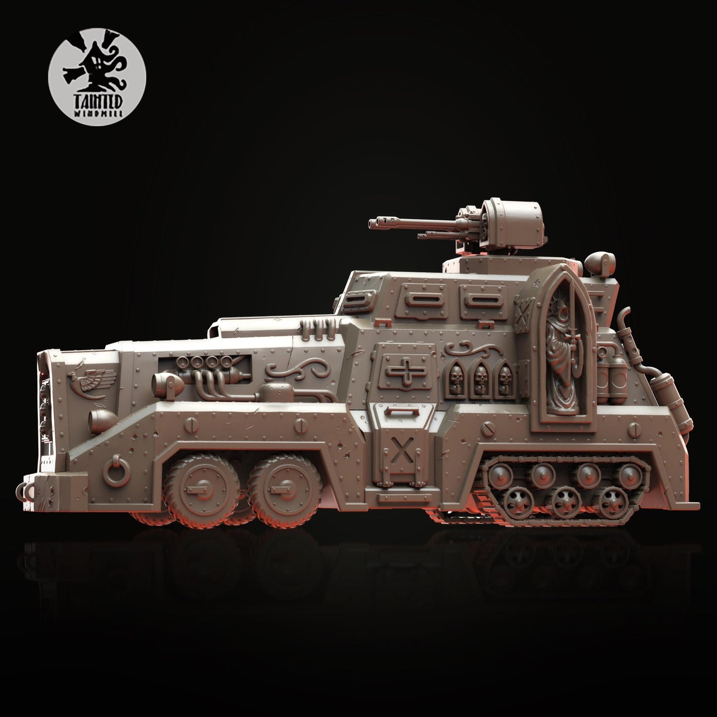Inquisitorial Car, Imperial Inquisitorial Transport Vehicle Sculpted by Tainted Windmill for Wargames set in the Grimdark Future