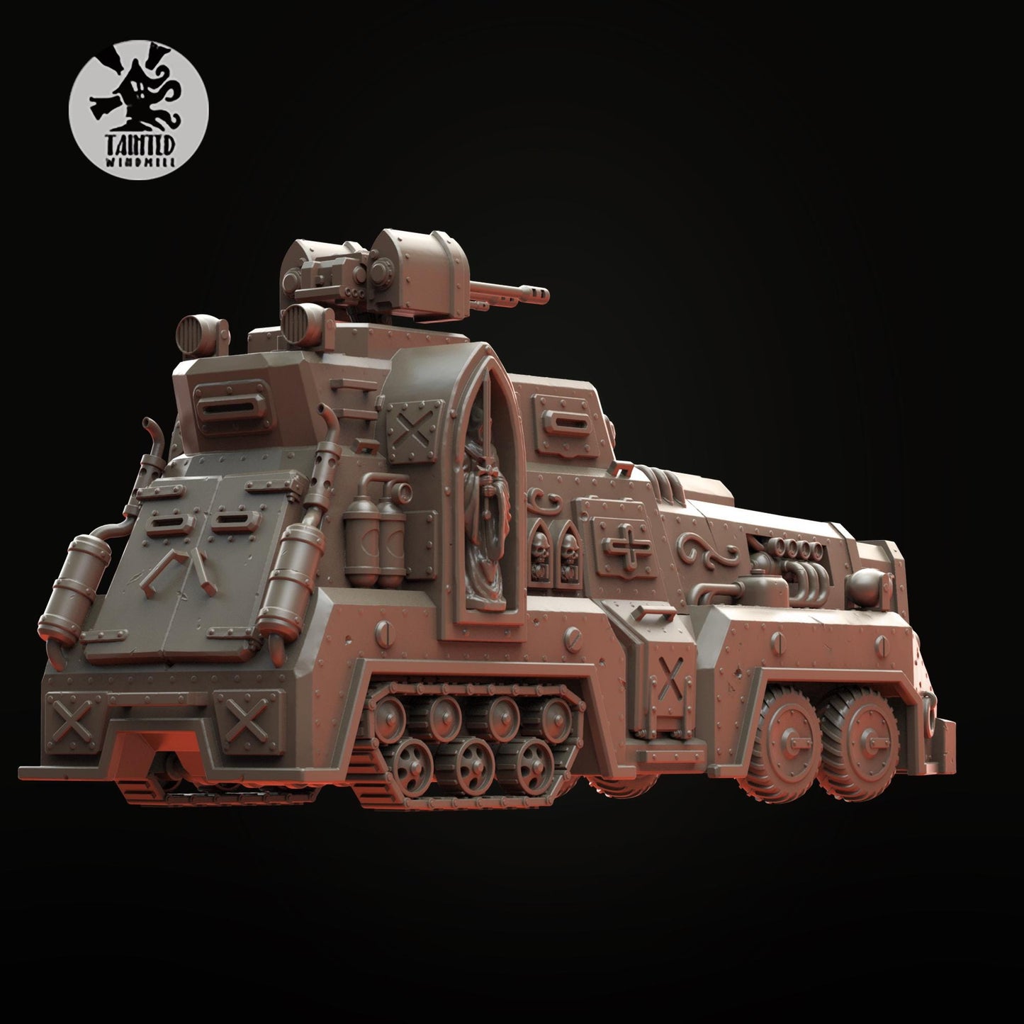 Inquisitorial Car, Imperial Inquisitorial Transport Vehicle Sculpted by Tainted Windmill for Wargames set in the Grimdark Future