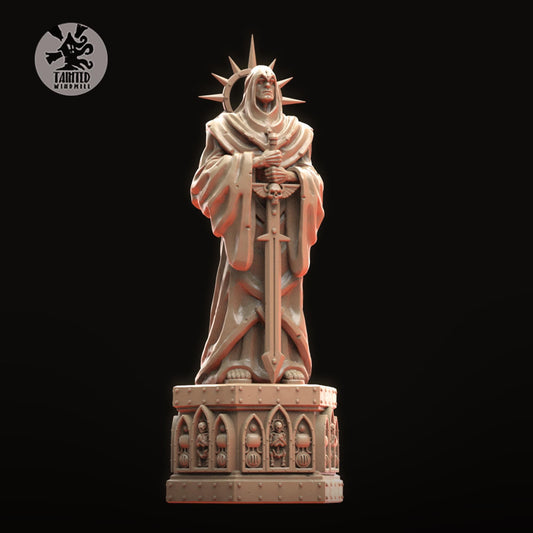 Gothic Statues and Bases, Imperial Cathedral Terrain Features Sculpted by Tainted Windmill for Wargames set in the Grimdark Future