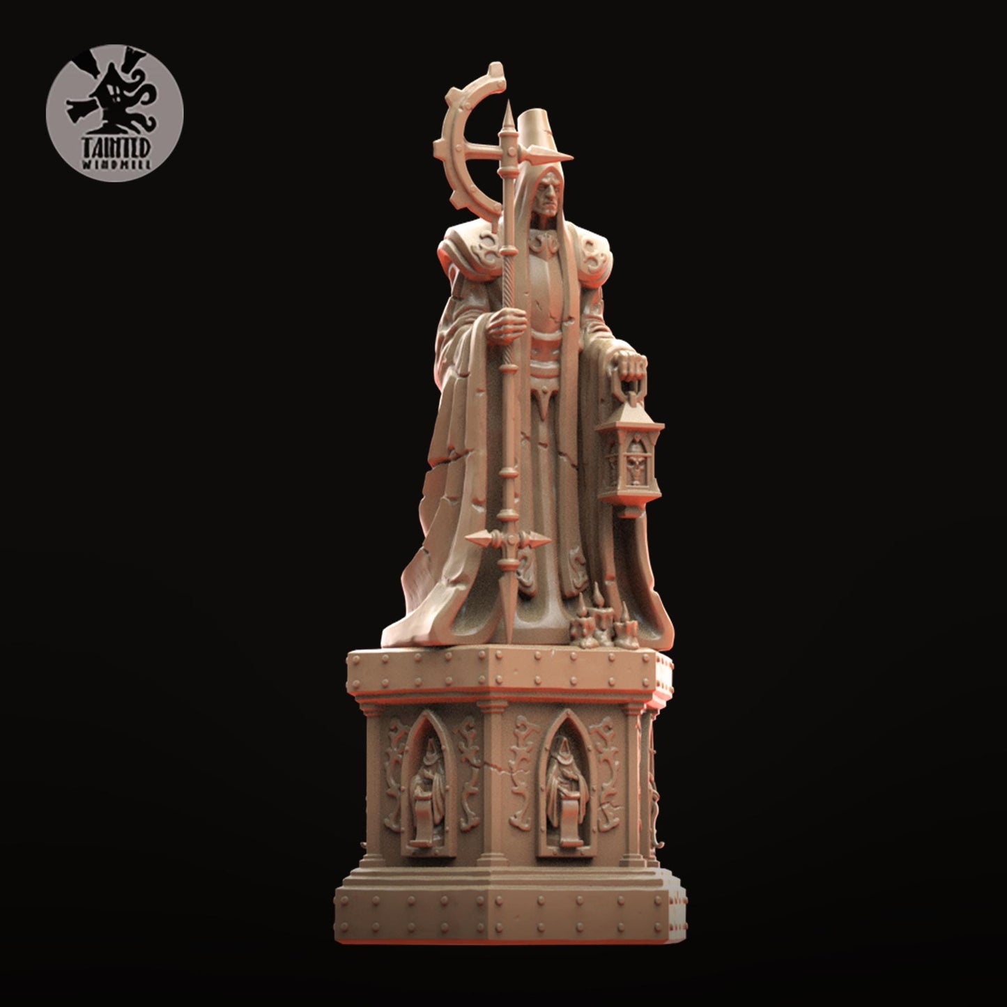 Gothic Statues and Bases, Imperial Cathedral Terrain Features Sculpted by Tainted Windmill for Wargames set in the Grimdark Future