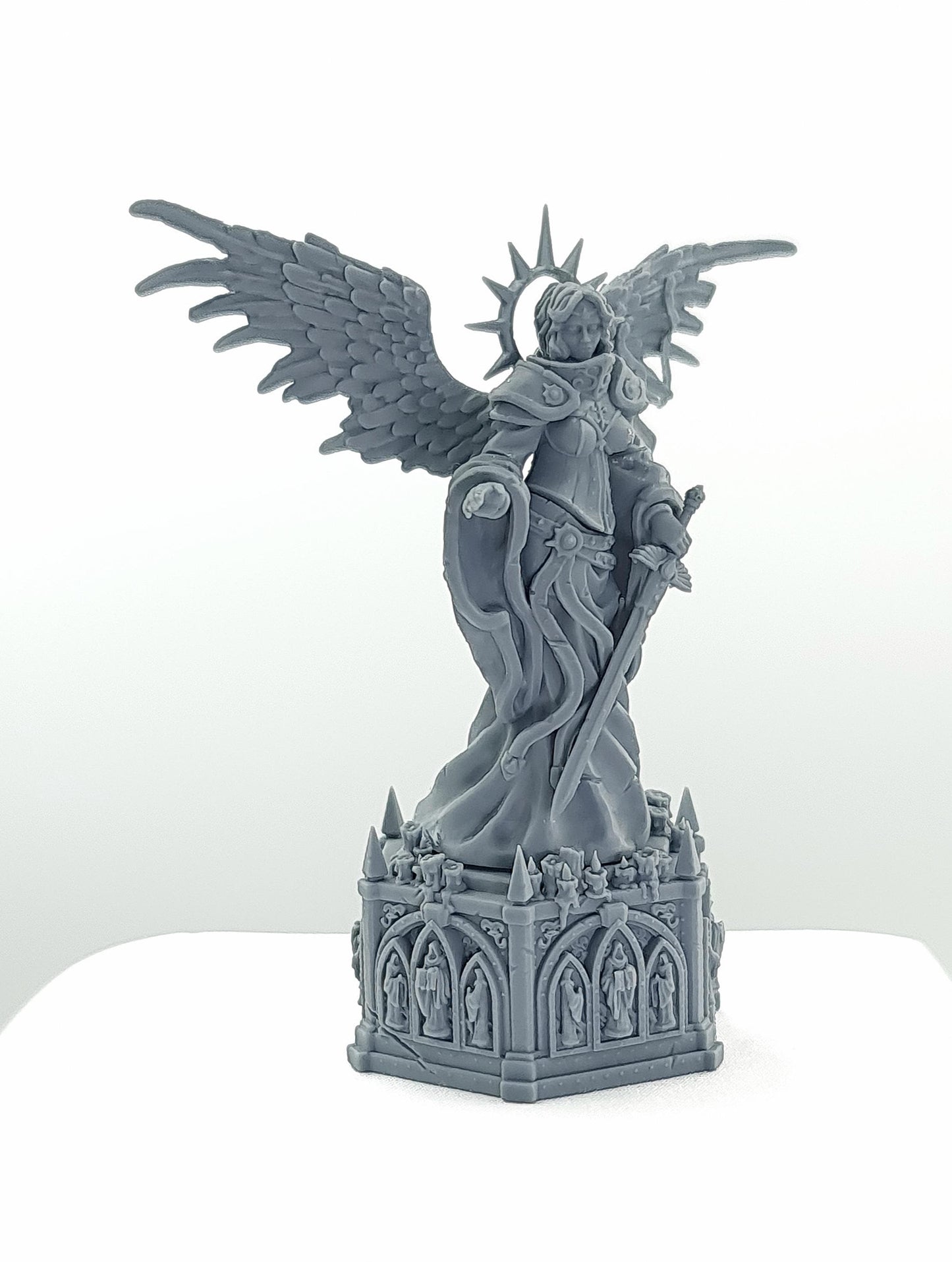 Saint Statue and Infected Saint Statue, Imperial Cathedral Statues Sculpted by Tainted Windmill for Wargames set in the Grimdark Future