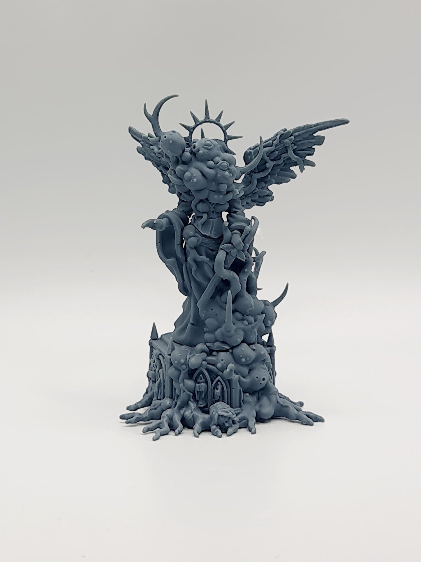 Saint Statue and Infected Saint Statue, Imperial Cathedral Statues Sculpted by Tainted Windmill for Wargames set in the Grimdark Future