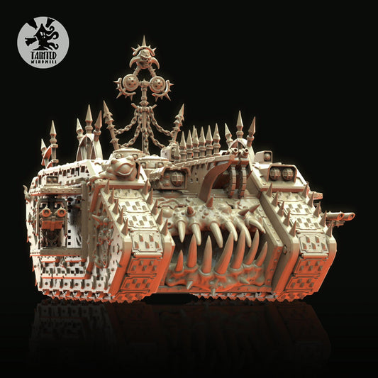 Decay Heavy Transport, Plague Space Marine Transport Vehicle Sculpted by Tainted Windmill for Wargames set in the Grimdark Future