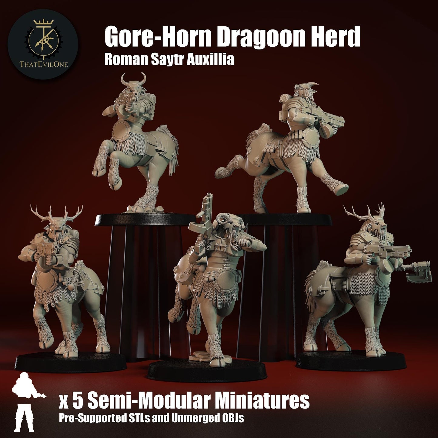 Roman Saytr Gore-Horn Dragoons, Semi-Modular Sci-Fi warriors by ThatEvilOne, Sci-fi Wargames Proxy, Imperial Auxillia Army