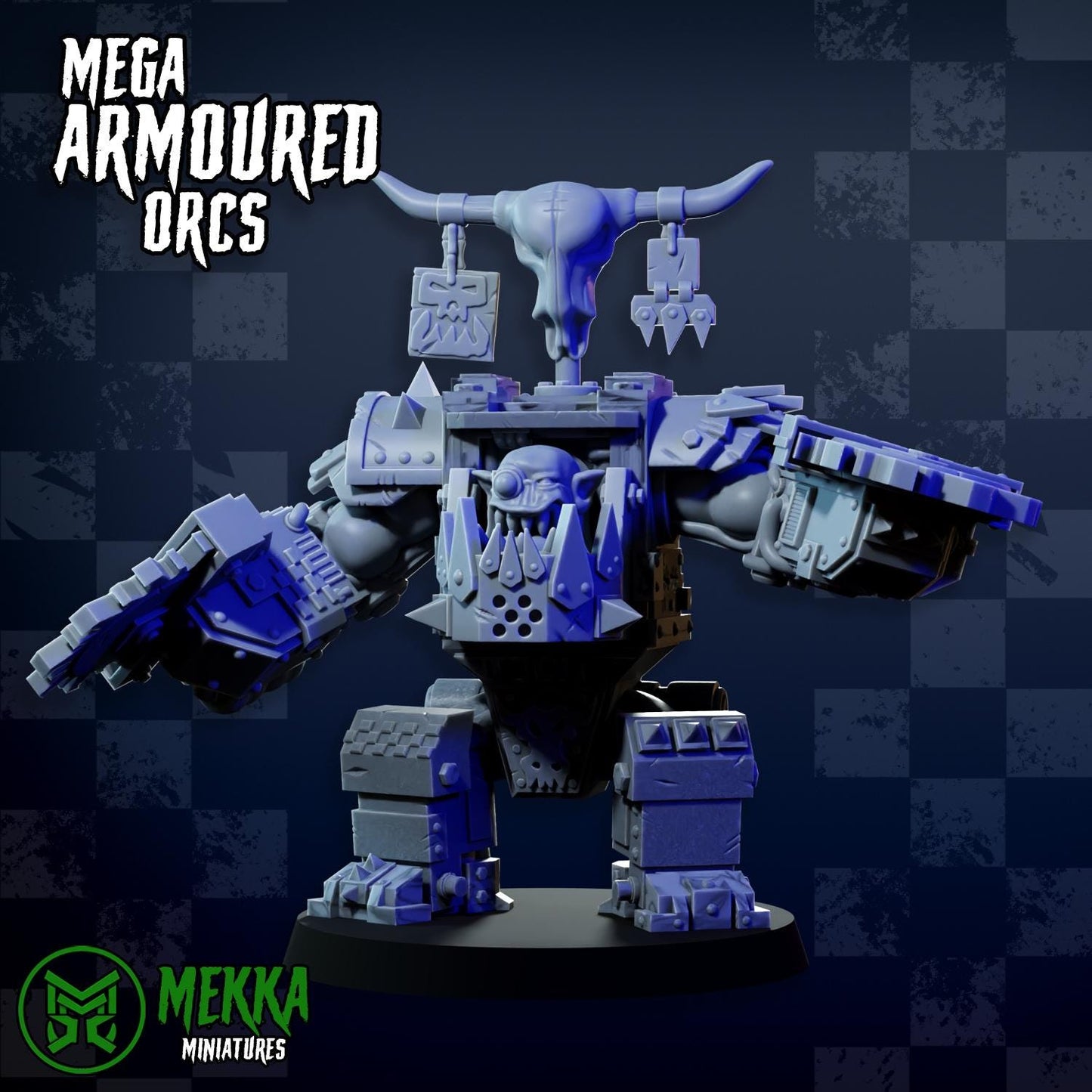 Mega Armoured Orcs, Space-Faring Orkish Menace Sculpted by Mekka Miniatures, Grimdark Compatible, Scaled for Sci-Fi Miniature Wargames