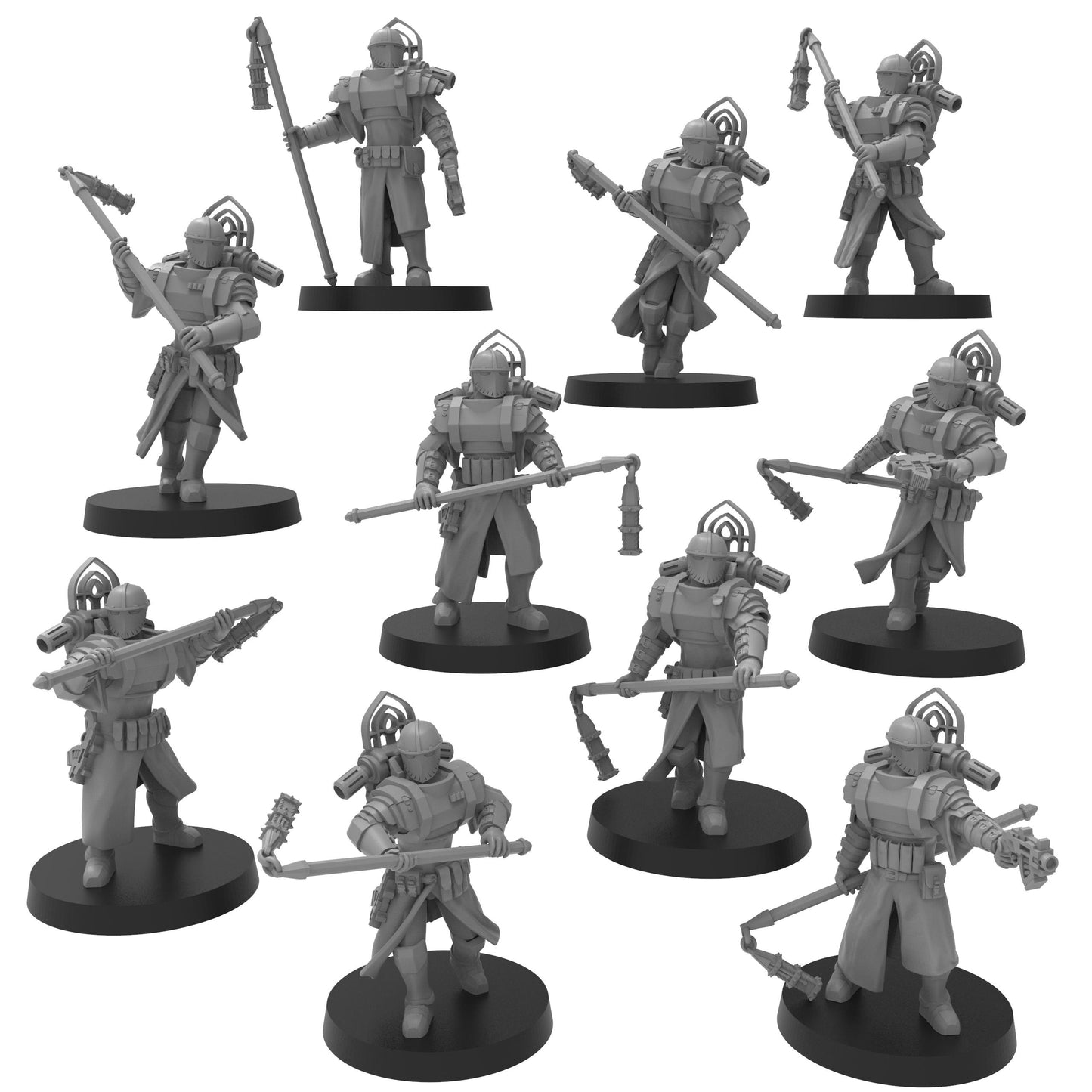 Vestal Temple Guard, Vestal Priestesses, monopose Sci-Fi warriors by ThatEvilOne, Sci-Fi Wargames Sisters Proxy, Grimdark Compatible