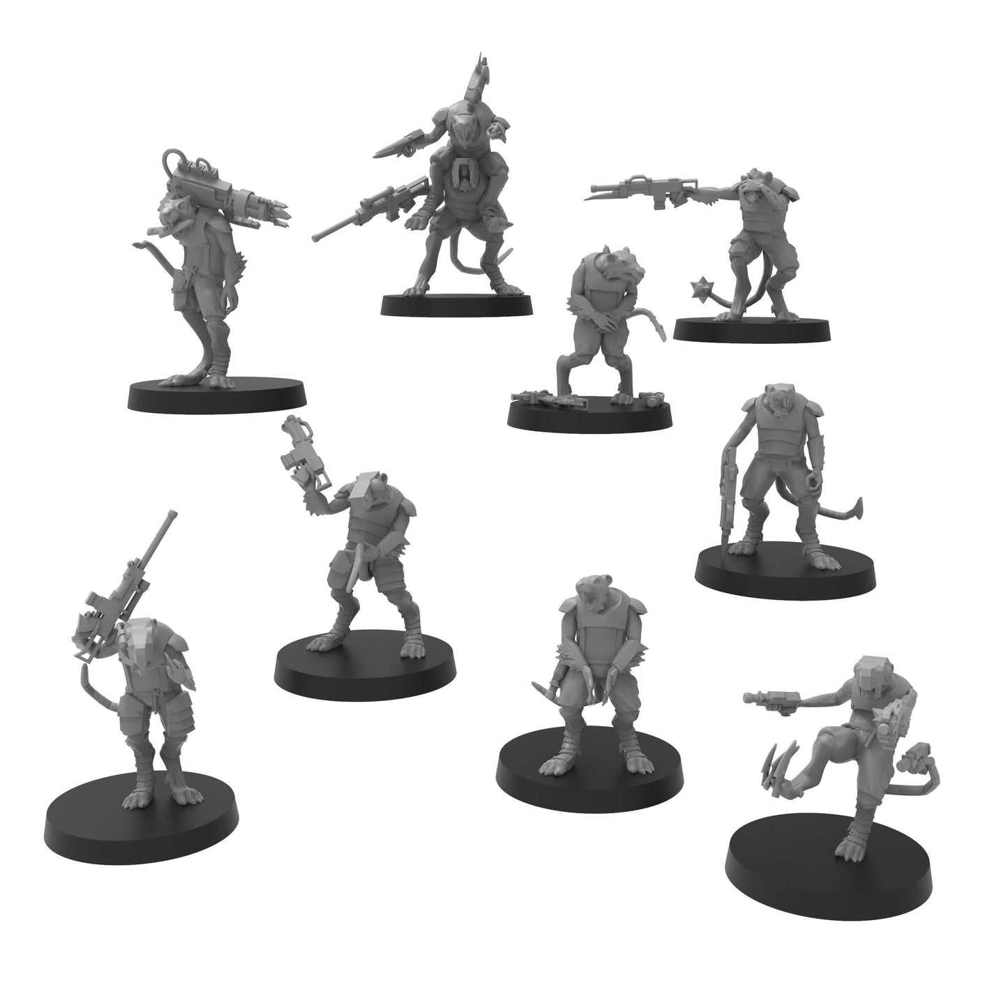 Cheesestealer Cult Comedic Relief, Cheesestealer cults, monopose Sci-Fi warriors by ThatEvilOne, Sci-Fi Wargames Rat-Themed  miniatures