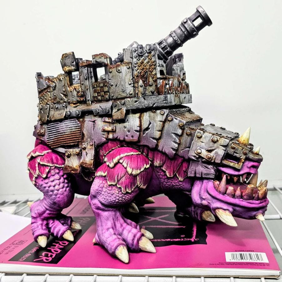 Big Chompa, Space-Faring Orkish Menace Sculpted by Mekka Miniatures, Grimdark Compatible, Scaled for Sci-Fi Miniature Wargames