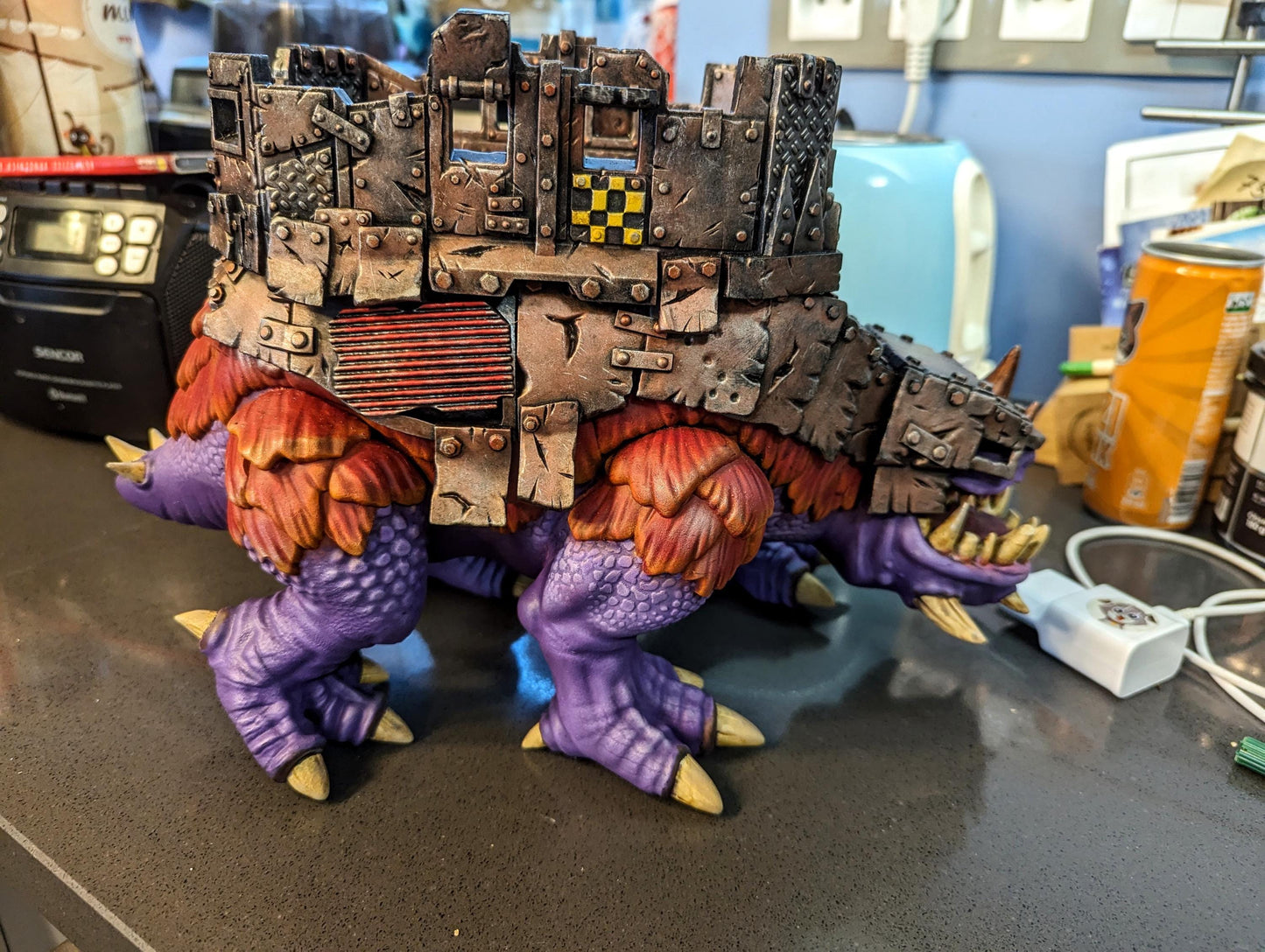 Big Chompa, Space-Faring Orkish Menace Sculpted by Mekka Miniatures, Grimdark Compatible, Scaled for Sci-Fi Miniature Wargames