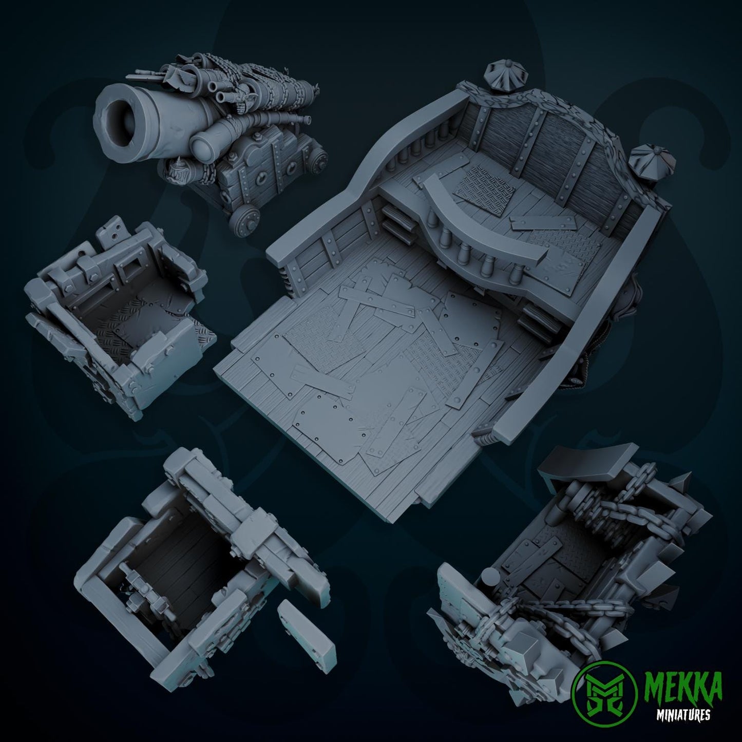 Armoured Giant Kraken, Space-Faring Orkish Menace Sculpted by Mekka Miniatures, Grimdark Compatible, Scaled for Sci-Fi Miniature Wargames