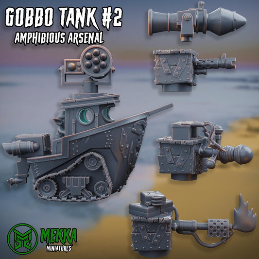 Pirate Gobbo Tanks, Space-Faring Orkish Menace Sculpted by Mekka Miniatures, Grimdark Compatible, Scaled for Sci-Fi Miniature Wargames
