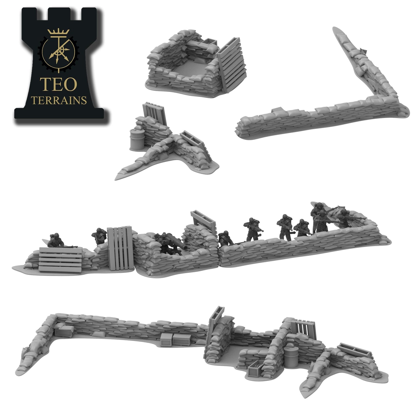 TEO Terrains - Sandbag Positions, Imperial Guard, multipart modular Sci-Fi terrain by ThatEvilOne
