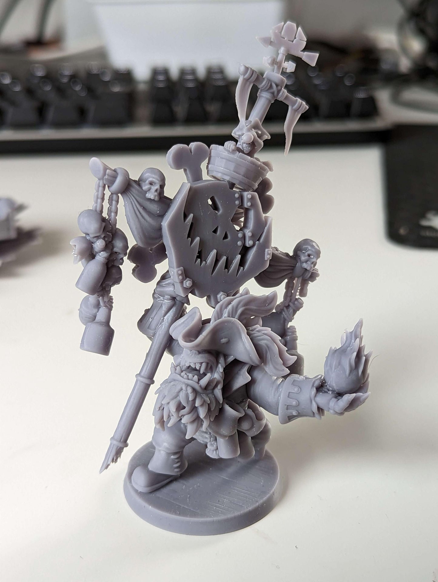 Weird Pirate Orc, Space-Faring Orkish Menace Sculpted by Mekka Miniatures, Grimdark Compatible, Scaled for Sci-Fi Miniature Wargames