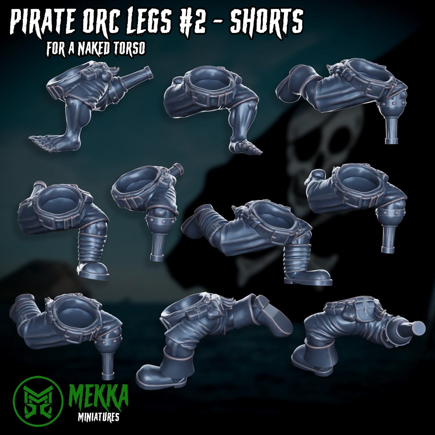 Pirate Ork Legs! Space-Faring Orkish Menace Sculpted by Mekka Miniatures, Grimdark Compatible, Scaled for Sci-Fi Miniature Wargames
