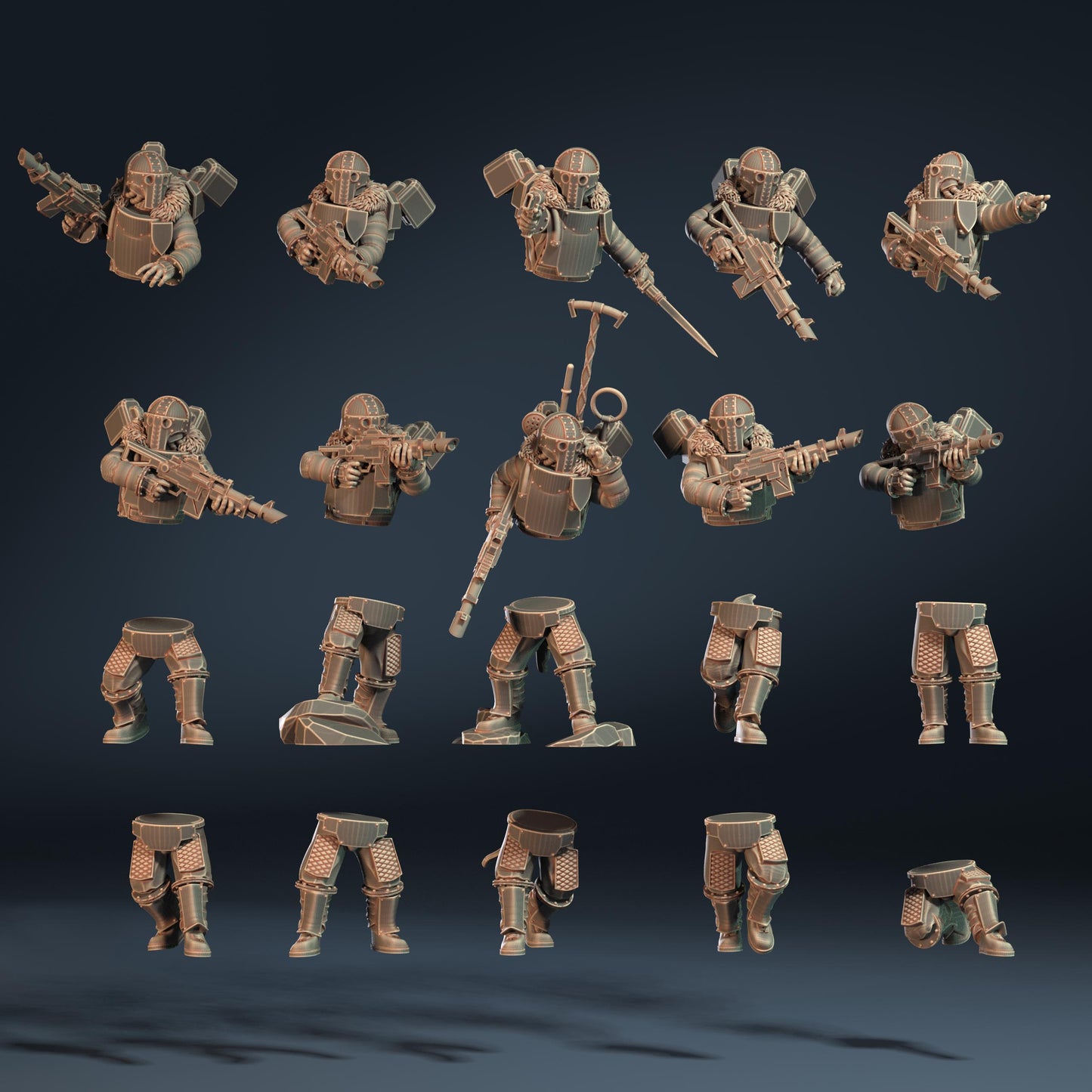 Lunar Auxilia Drop Troops, Semi-Modular Sci-Fi warriors by ThatEvilOne, Sci-Fi Wargames Proxy, Imperial Auxillia Army