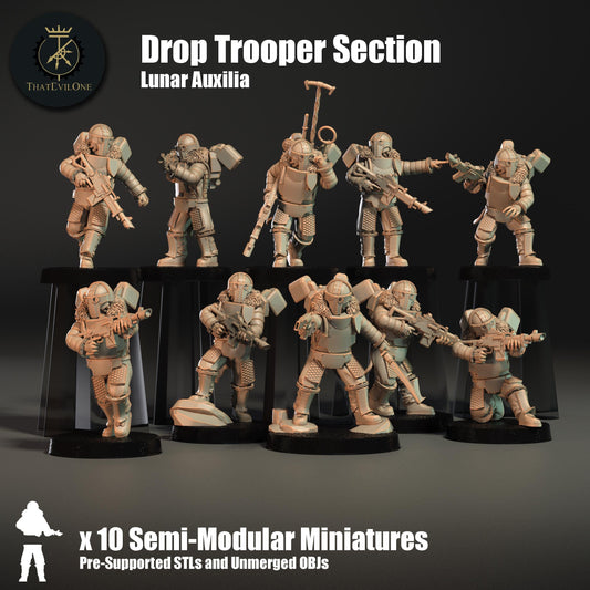 Lunar Auxilia Drop Troops, Semi-Modular Sci-Fi warriors by ThatEvilOne, Sci-Fi Wargames Proxy, Imperial Auxillia Army
