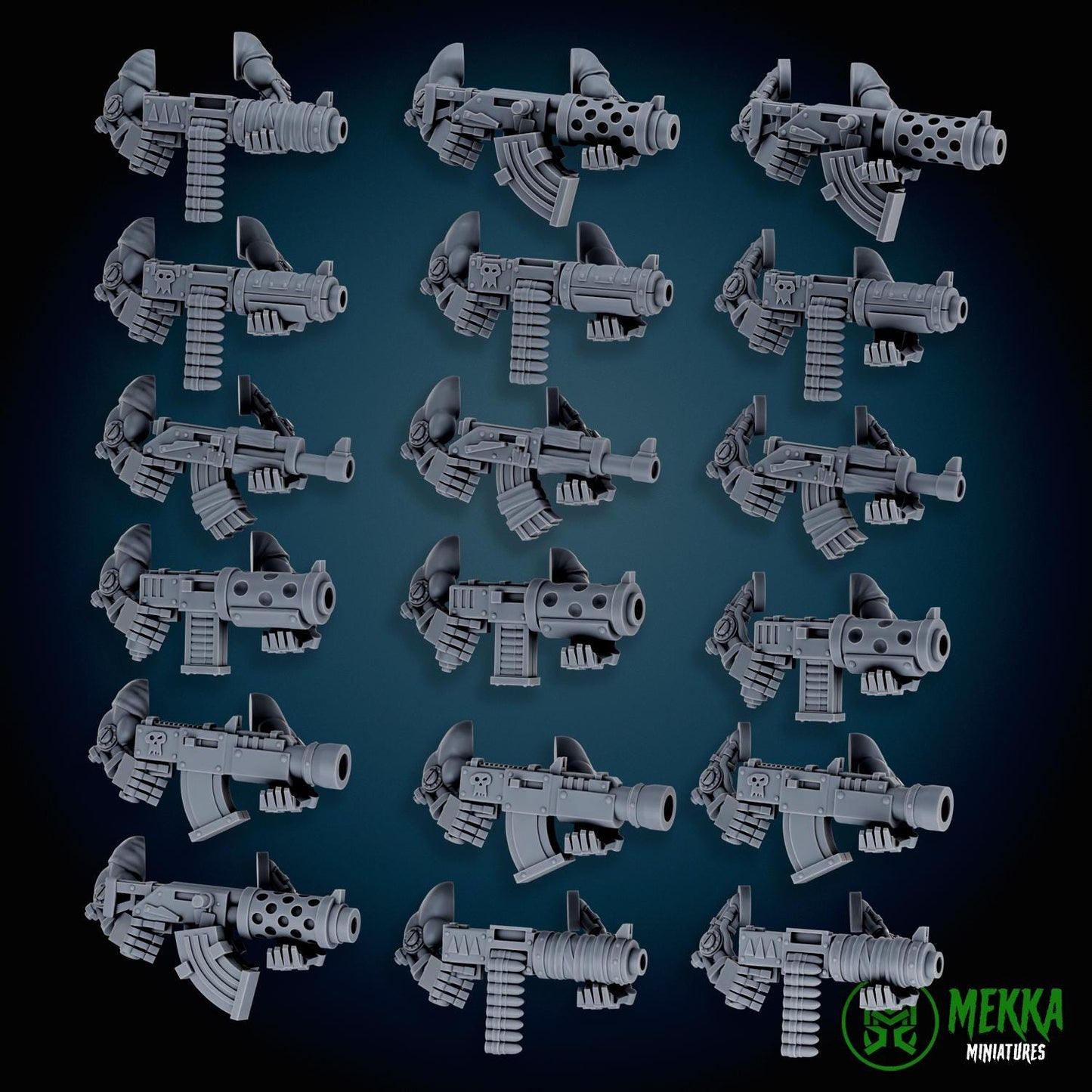 Modular Bionic Cybork Dakka set! Space-Faring Orkish Menace Sculpted by Mekka Miniatures, Grimdark Compatible, Scaled for Sci-Fi Wargames