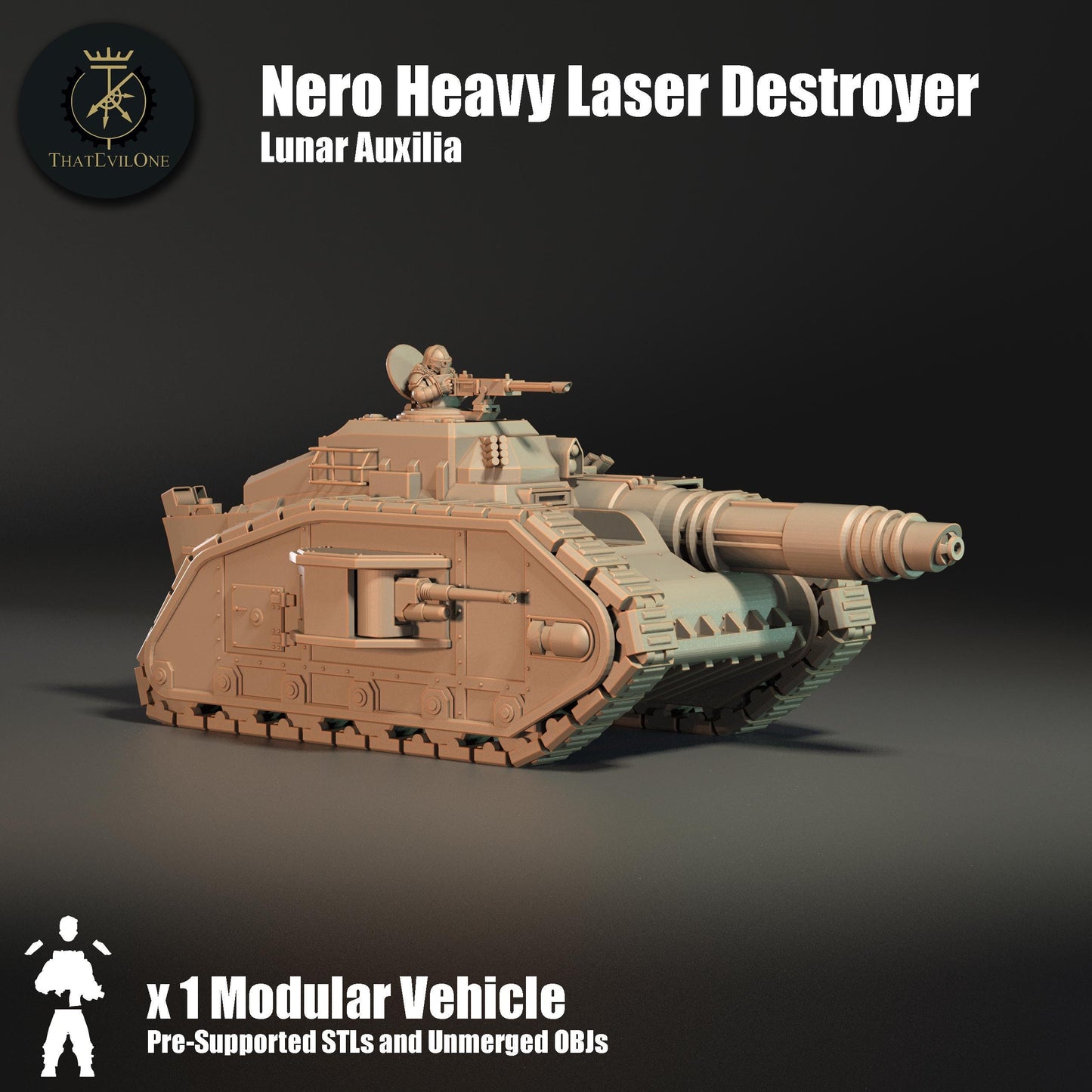 Lunar Auxilia Nero Heavy Laser Destroyer , Modular Sci-Fi Vehicle by ThatEvilOne, Sci-fi Wargames Proxy, Imperial heretic Auxillia Army