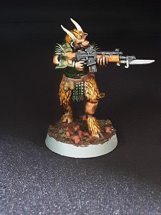 Saytr "Full-Horn" Slave Levy, Semi-Modular Sci-Fi warriors by ThatEvilOne, Sci-fi Wargames, Beastmen Roman-inspired chaos army