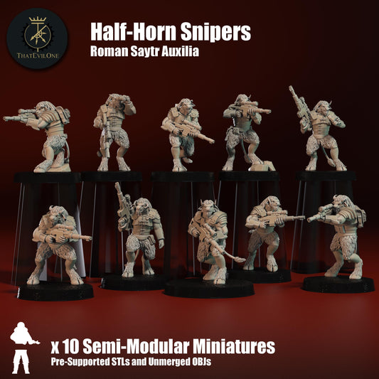 Roman Modular Saytr "Half-Horn" Auxilia, Monopose Sci-Fi warriors by ThatEvilOne, Sci-fi Wargames Roman-inspired Beastly chaos army