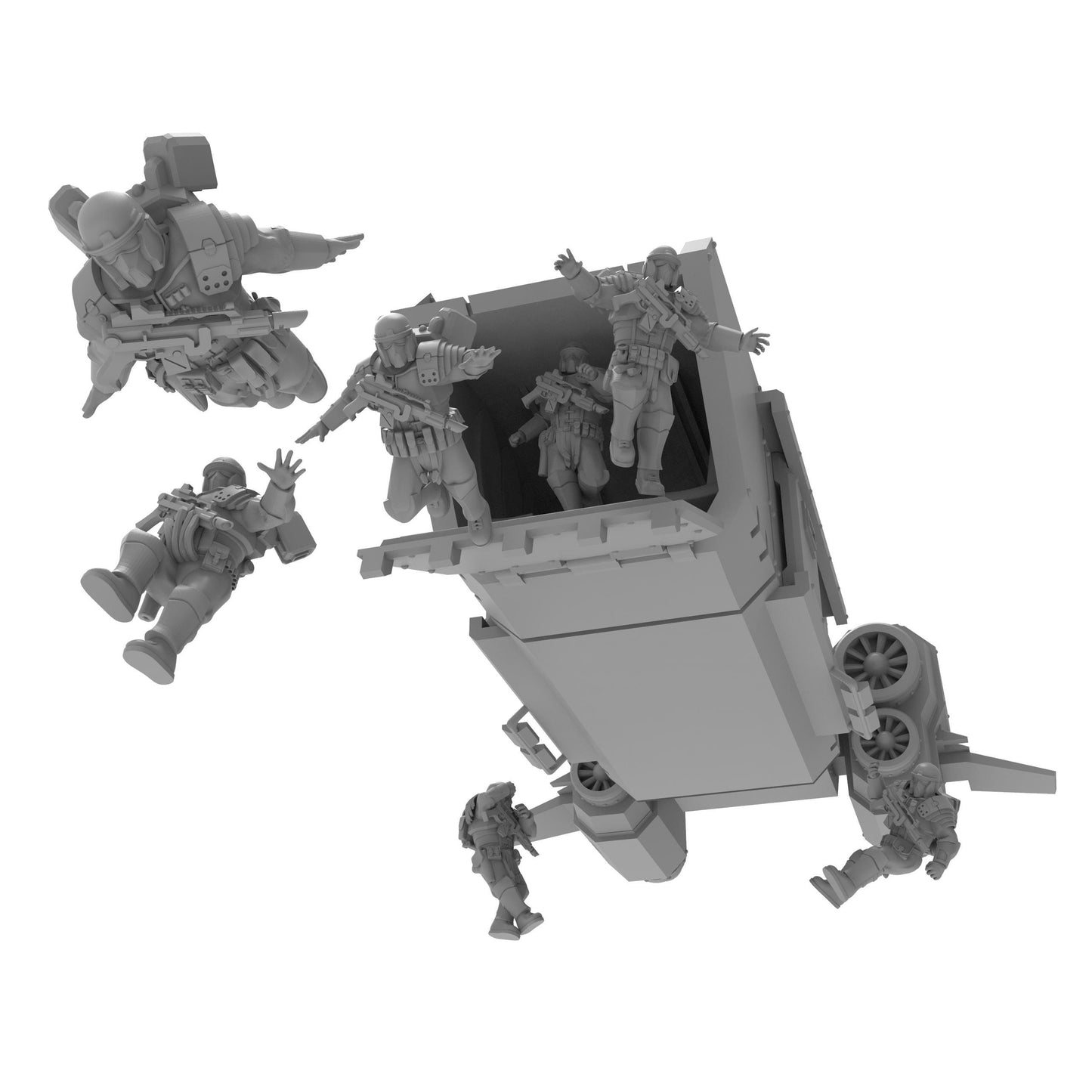 Roman T41 Saytr Dropship, Modular Sci-Fi Vehicle by ThatEvilOne, Sci-Fi wargame Proxy