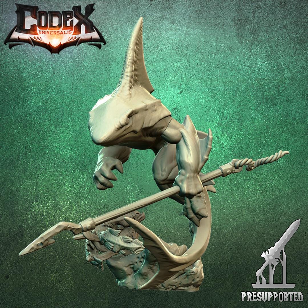 Land Sharks, Savage Fishfolk Miniatures for Tabletop Roleplaying games by Codex Universalis