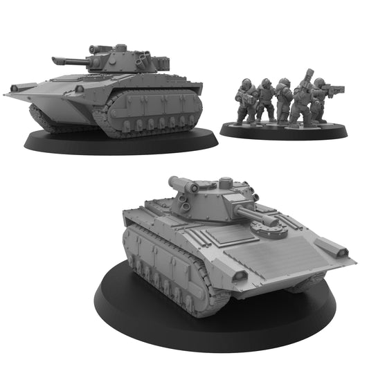 Smol Lunar Auxilia Bullhorn IFV, 8mm Scale Monopose Sci-Fi warriors by ThatEvilOne, Miniature Sci-Fi Wargames Proxy