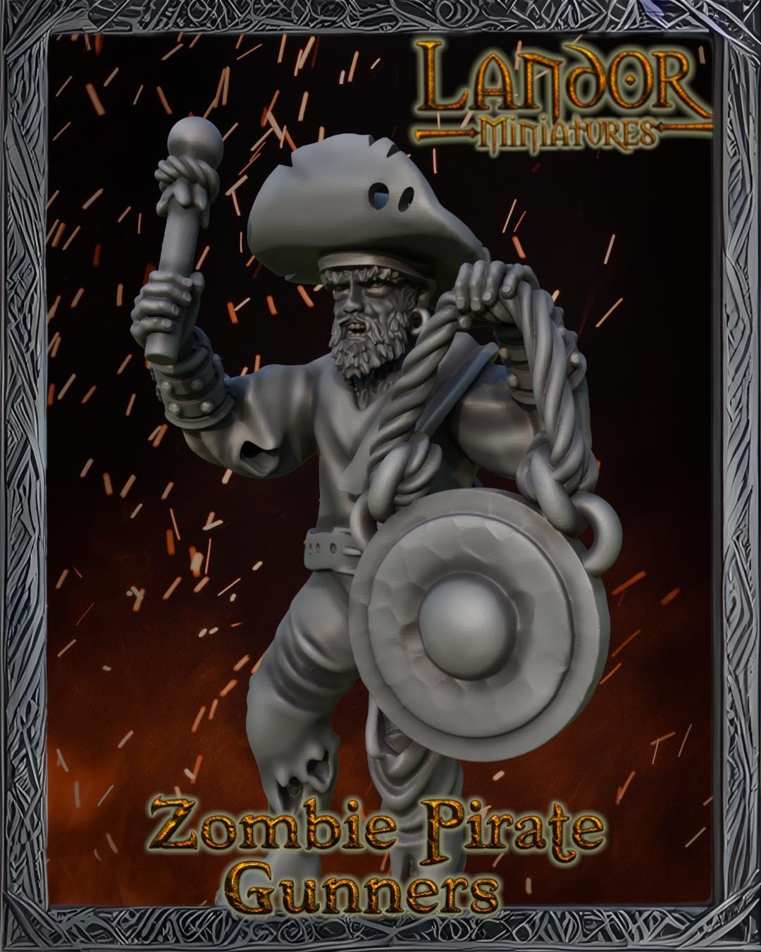 Zombie Pirates Gunners, Modular Undead Swashbucklers by Landor Miniatures! Vampire Coast for Fantasy Wargames