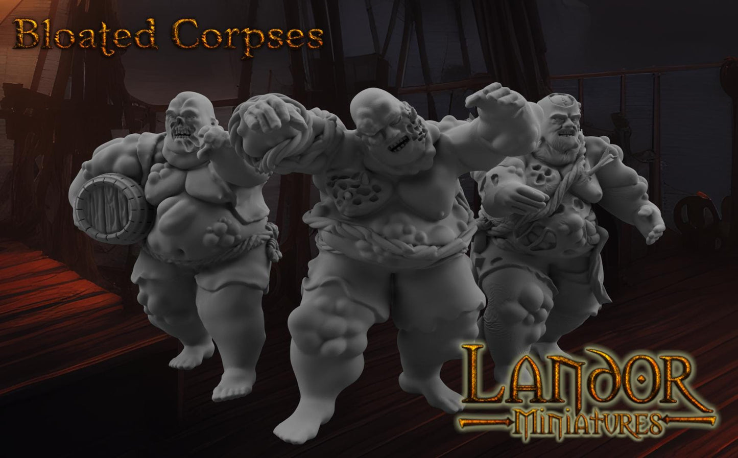 Bloated Corpses, Modular Undead Swashbucklers by Landor Miniatures! Vampire Coast for Fantasy Wargames