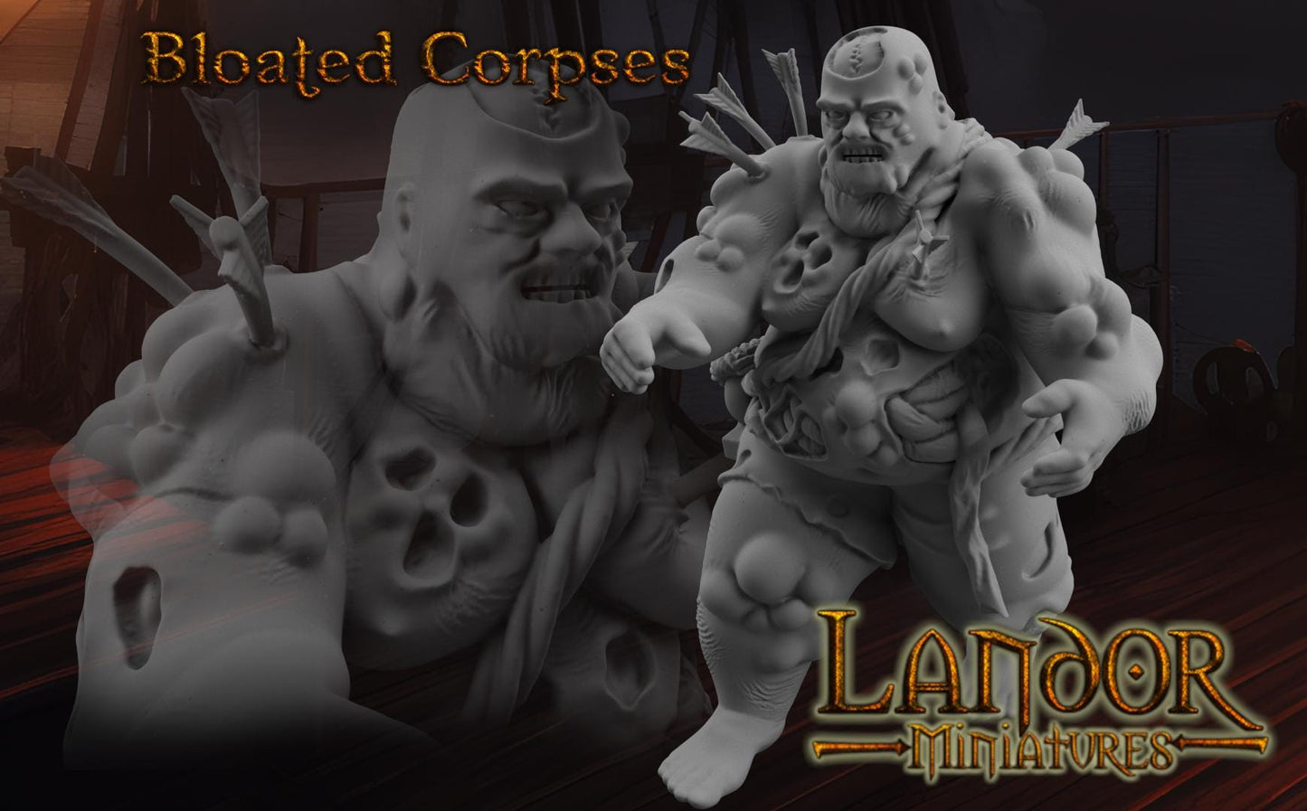 Bloated Corpses, Modular Undead Swashbucklers by Landor Miniatures! Vampire Coast for Fantasy Wargames