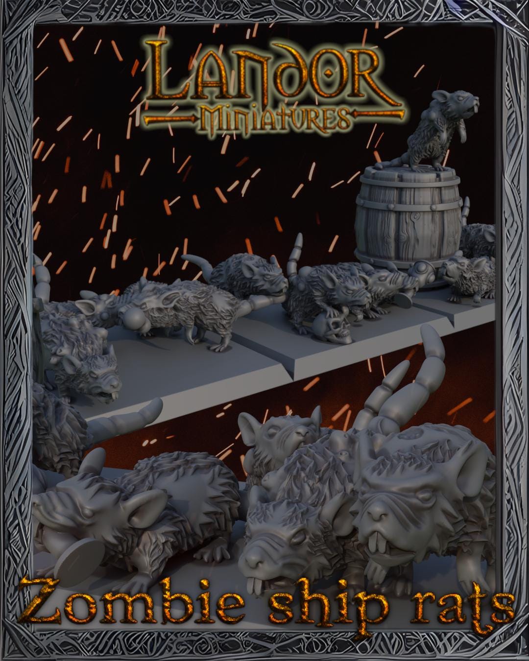 Zombie Ship Rats, Modular Undead Swashbucklers by Landor Miniatures! Vampire Coast for Fantasy Wargames