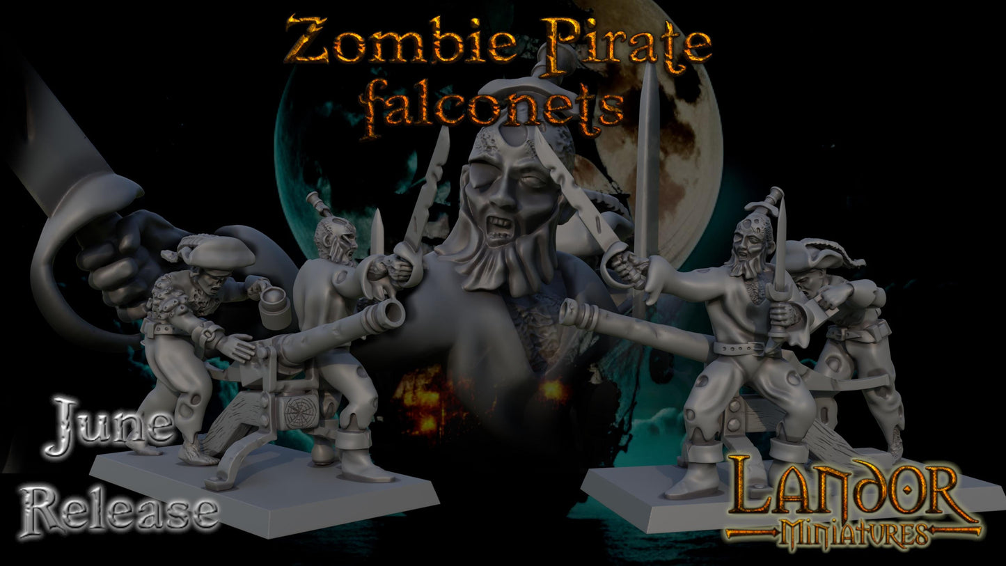 Zombie Pirates Falconets, Modular Undead Swashbucklers by Landor Miniatures! Vampire Coast for Fantasy Wargames